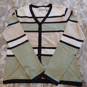 EUC Croft & Barrow Striped Cardigan Sweater - Women's Size Small